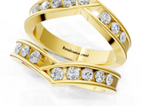 Yellow gold Round Channel Set Diamond Chevron Band_61