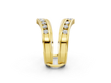 Yellow gold Round Channel Set Diamond Chevron Band_62