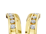 Yellow gold Round Channel Set Diamond Chevron Band_65