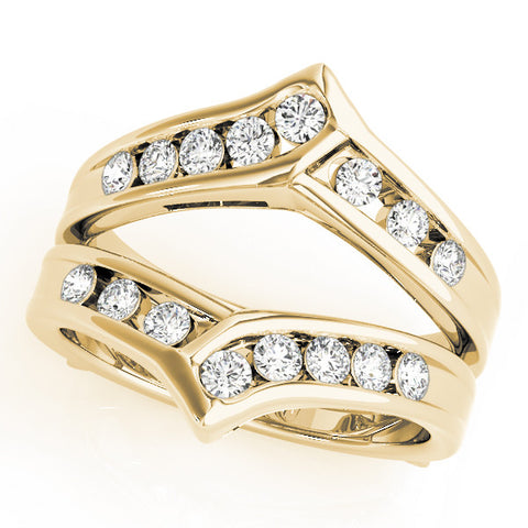 Yellow gold Round Channel Set Diamond Chevron Band