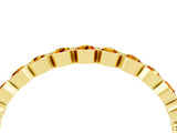Yellow gold Round Citrine Bezel Set Eternity Band_11