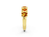 Yellow gold Round Citrine Channel Set Band with X-Prong Detail_8