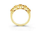 Yellow gold Round Citrine Channel Set Band with X-Prong Detail_9