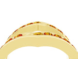 Yellow gold Round Citrine Channel-Set Chevron Band_10