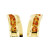 Yellow gold Round Citrine Channel-Set Chevron Band_11