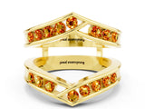 Yellow gold Round Citrine Channel-Set Chevron Band_6