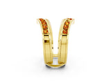 Yellow gold Round Citrine Channel-Set Chevron Band_8
