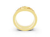 Yellow gold Round Citrine Channel-Set Chevron Band_9