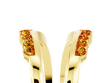 Yellow gold Round Citrine Chevron Contour Band with Prong Setting_11