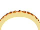 Yellow gold Round Citrine Curved Wedding Band with Channel Setting_10