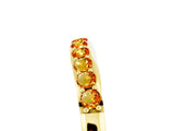 Yellow gold Round Citrine Curved Wedding Band with Channel Setting_11