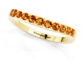 Yellow gold Round Citrine Curved Wedding Band with Channel Setting_7