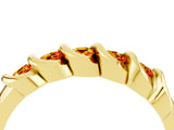 Yellow gold Round Citrine Eternity Band with Twist Prong Setting_10