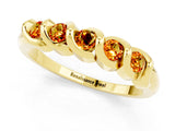 Yellow gold Round Citrine Eternity Band with Twist Prong Setting_7