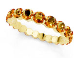 Yellow gold Round Citrine Eternity Band with U-Prong Setting_31