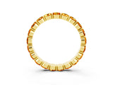 Yellow gold Round Citrine Eternity Band with U-Prong Setting_33