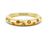 Yellow gold Round Citrine Flush-Set Comfort Fit Band_6