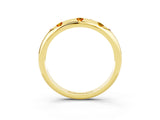 Yellow gold Round Citrine Flush-Set Comfort Fit Band_9