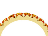Yellow gold Round Citrine Half Eternity Band with Classic Prong Setting_10