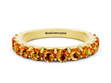 Yellow gold Round Citrine Half Eternity Band with Classic Prong Setting_6