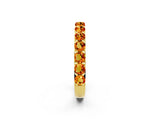 Yellow gold Round Citrine Half Eternity Band with Classic Prong Setting_8