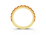 Yellow gold Round Citrine Half Eternity Band with Classic Prong Setting_9