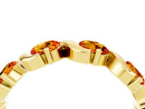 Yellow gold Round Citrine Half Eternity Band with Wave Prong Setting_10