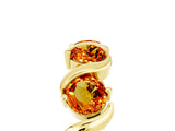 Yellow gold Round Citrine Half Eternity Band with Wave Prong Setting_11