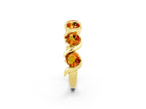 Yellow gold Round Citrine Half Eternity Band with Wave Prong Setting_8