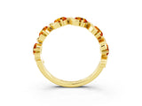 Yellow gold Round Citrine Half Eternity Band with Wave Prong Setting_9