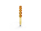 Yellow gold Round Citrine Half-Eternity Prong-Set Band_8