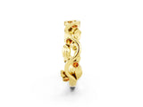 Yellow gold Round Citrine Leaf Eternity Band with Bezel Setting_38