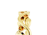Yellow gold Round Citrine Leaf Eternity Band with Bezel Setting_41