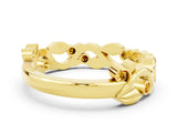 Yellow gold Round Citrine Leaf Eternity Band with Bezel Setting_42