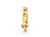 Yellow gold Round Citrine Leaf Eternity Band with Bezel Setting_44