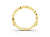 Yellow gold Round Citrine Leaf Eternity Band with Bezel Setting_45