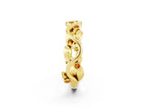 Yellow gold Round Citrine Leaf Eternity Band with Bezel Setting_68
