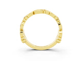 Yellow gold Round Citrine Leaf Eternity Band with Bezel Setting_69