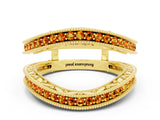 Yellow gold Round Citrine Milgrain Eternity Band with Channel Setting_18