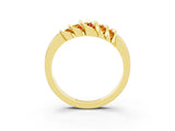 Yellow gold Round Citrine Multi-Row Crossover Band_9