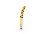 Yellow gold Round Citrine Pavé Curved Band with Shared Prong Setting_8