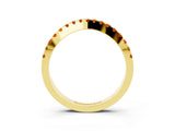 Yellow gold Round Citrine Pavé Curved Band with Shared Prong Setting_9