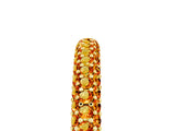 Yellow gold Round Citrine Pavé Eternity Band with Shared Prong Setting_11