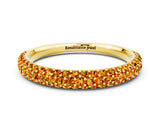 Yellow gold Round Citrine Pavé Eternity Band with Shared Prong Setting_6