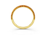 Yellow gold Round Citrine Pavé Eternity Band with Shared Prong Setting_9