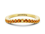 Yellow gold Round Citrine Pavé Half Eternity Band with Shared Prong Setting_6