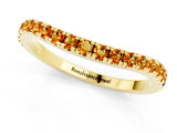 Yellow gold Round Citrine Pavé Half Eternity Band with Shared Prong Setting_7
