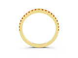 Yellow gold Round Citrine Pavé Half Eternity Band with Shared Prong Setting_9