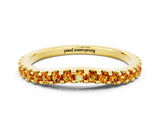 Yellow gold Round Citrine Pavé Set Curved Wedding Band_6