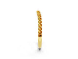 Yellow gold Round Citrine Pavé Set Curved Wedding Band_8